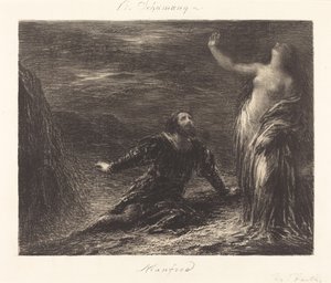 Manfred en Astarte (2e plaat) door Ignace Henri Jean Fantin Latour