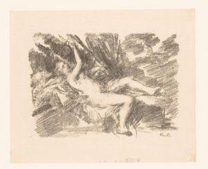 Naakte vrouw ontwaakt door Ignace Henri Jean Fantin Latour