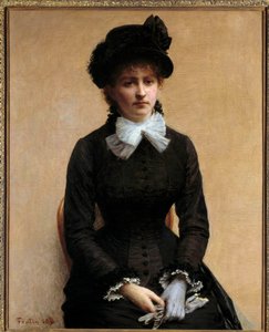 Portret van Louise Riesener door Ignace Henri Jean Fantin Latour