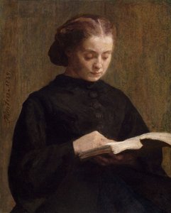 Portret van juffrouw Marie Fantin-Latour, 1859 door Ignace Henri Jean Fantin Latour