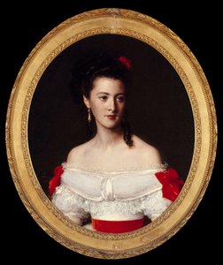 Portret van Marguerite de Biron door Ignace Henri Jean Fantin Latour