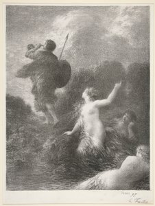 Siegfried en de Rijnmeisjes door Ignace Henri Jean Fantin Latour