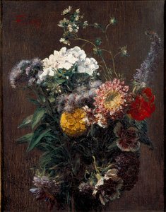 Stilleven: gemengde bloemen, ca. 1850-1900 door Ignace Henri Jean Fantin Latour