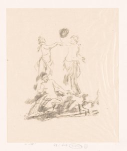 Studie van drie dansende vrouwen