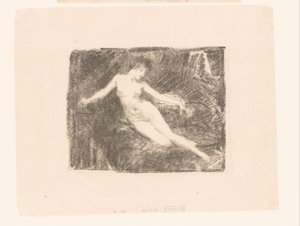 Studie van een naakte, ontwakende vrouw door Ignace Henri Jean Fantin Latour