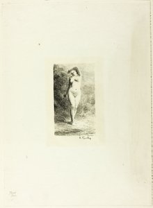 Studie van staande vrouw, van voren gezien door Ignace Henri Jean Fantin Latour