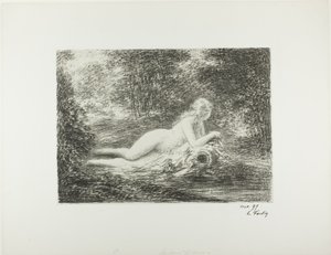 De lente in het bos door Ignace Henri Jean Fantin Latour