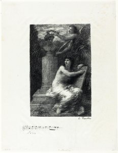 Aan Berlioz, kleine plaat door Ignace Henri Jean Fantin Latour