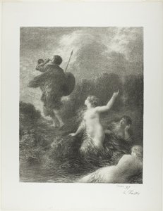 Schemering van de Goden: Siegfried en de Rijnmeisjes door Ignace Henri Jean Fantin Latour