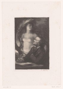 Wagner kijkt op naar zijn muze door Ignace Henri Jean Fantin Latour