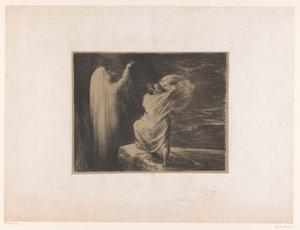 Wotan roept de aardgodin Erda op door Ignace Henri Jean Fantin Latour