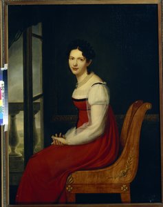 Portret van prinses Varvara Sergeevna Dolgorukova, geboren Gagarina (1793-1833) - Schilderij van Henri Francois Riesener (1767-1828), olie op doek door Henri Francois Riesener