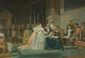 De scheiding van keizerin Josephine (1763-1814) 15 december 1809, gegraveerd door Jean Pierre Marie Jazet, 1851