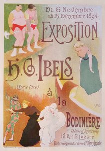 Reproductie van een poster die een Tentoonstelling van H. G. Ibels adverteert, in de Bodiniere, Rue St Lazare, Parijs, 1894