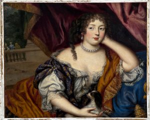 Portret van Louise Renee de Penancoet de Keroualle, favoriete minnares van koning Karel II van Engeland door Henri Gascar