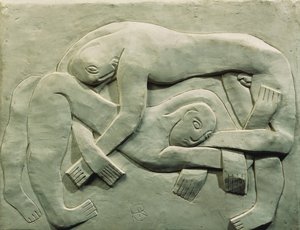 De Worstelaars door Henri Gaudier Brzeska