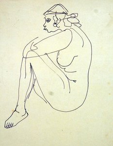 Zittend vrouwelijk naakt door Henri Gaudier Brzeska