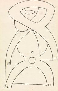 Figurenstudie voor een reliëfontwerp door Henri Gaudier Brzeska