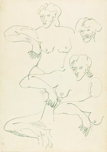Vijf Studies van een Vrouwelijke Figuur door Henri Gaudier Brzeska