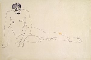 Mannelijke naakt rustend door Henri Gaudier Brzeska