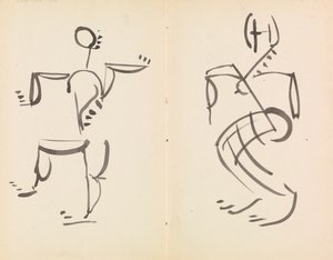 Mannelijke en vrouwelijke dansfiguren door Henri Gaudier Brzeska