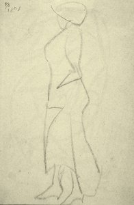 Wandelaar van de zijkant door Henri Gaudier Brzeska