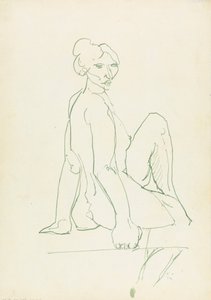 Zittende Vrouwelijke Figuur door Henri Gaudier Brzeska