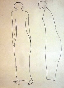 Silhouetten (wandelaars) door Henri Gaudier Brzeska