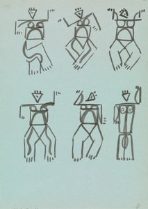 Zes studies van dansende figuren door Henri Gaudier Brzeska