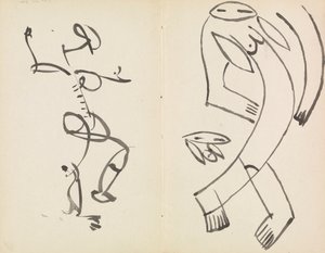 Studies van twee dansende figuren door Henri Gaudier Brzeska
