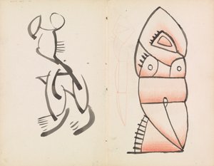 Studie voor een figuratief beeldhouwwerk, hurkende figuur door Henri Gaudier Brzeska