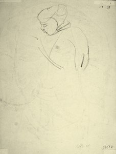 Studie van een Vrouw die naar beneden kijkt door Henri Gaudier Brzeska