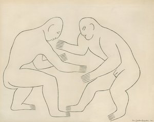 De worstelaars door Henri Gaudier Brzeska