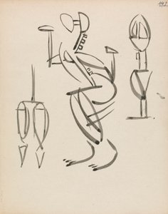 Drie figuurstudies door Henri Gaudier Brzeska