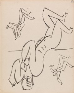 Drie studies voor een vrouwelijke figuur door Henri Gaudier Brzeska