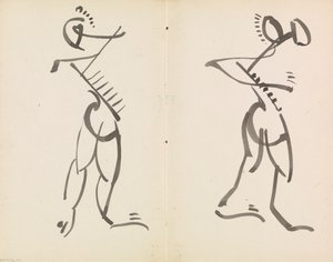 Twee Dansende Figuren door Henri Gaudier Brzeska