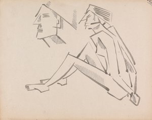 Twee figuurstudies door Henri Gaudier Brzeska