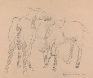 Twee geiten door Henri Gaudier Brzeska