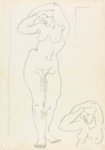 Twee studies van een vrouwelijke figuur door Henri Gaudier Brzeska