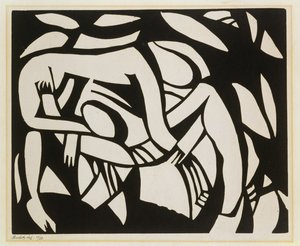 Worstelaars, ca. 1914 door Henri Gaudier Brzeska