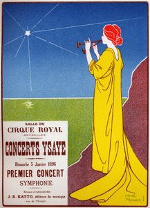 Ysaye Concerten in Brussel, poster door H. Meunier door Henri Georges Jean Isidore Meunier