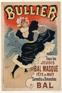 Bullier, elke donderdag gemaskerd bal, nachtfeest, 1896