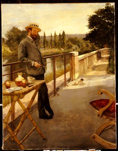 Een Elegante Man op een Terras, 1885