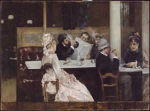 Caféscène in Parijs, 1877