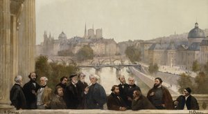 Panorama van de eeuw: Dupré, Rousseau, Isabey, Millet, Couture, Daubigny, Diaz, Corot, Troyon, Fromentin, Barye, Decamp, Courbet, Robert-Fleury door Henri Gervex