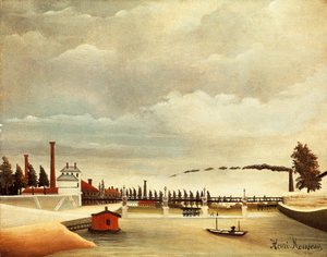 Oevers van de Seine door Henri J.F. Rousseau