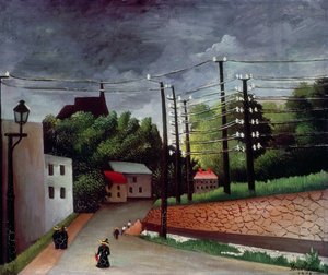 Uitzicht op Malakoff, Hauts-de-Seine door Henri J.F. Rousseau