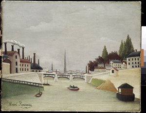 Uitzicht op de Grenelle-brug en de Trocadero in Parijs