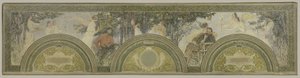 Schets voor de zuidelijke ingangssalon van het Hôtel de Ville de Paris: De Schilderkunst - De Literatuur door Henri Jean Guillaume Martin