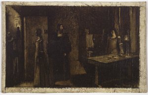 Het kruisbeeld, ca. 1887 (olieverf op doek) door Henri Jean Guillaume Martin